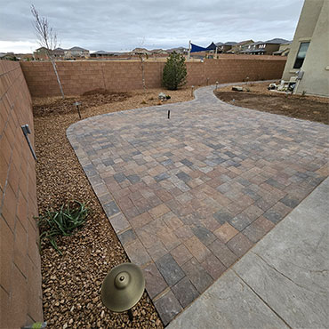 Paver patio with walkway